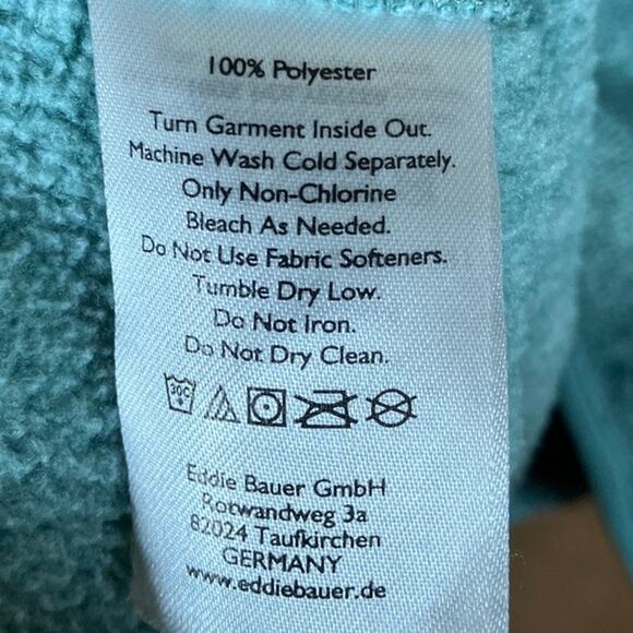 Eddie Bauer Womens Sweatshirt Green Radiator Fleece Snap Mock Neck 2XL - Picture 7 of 12